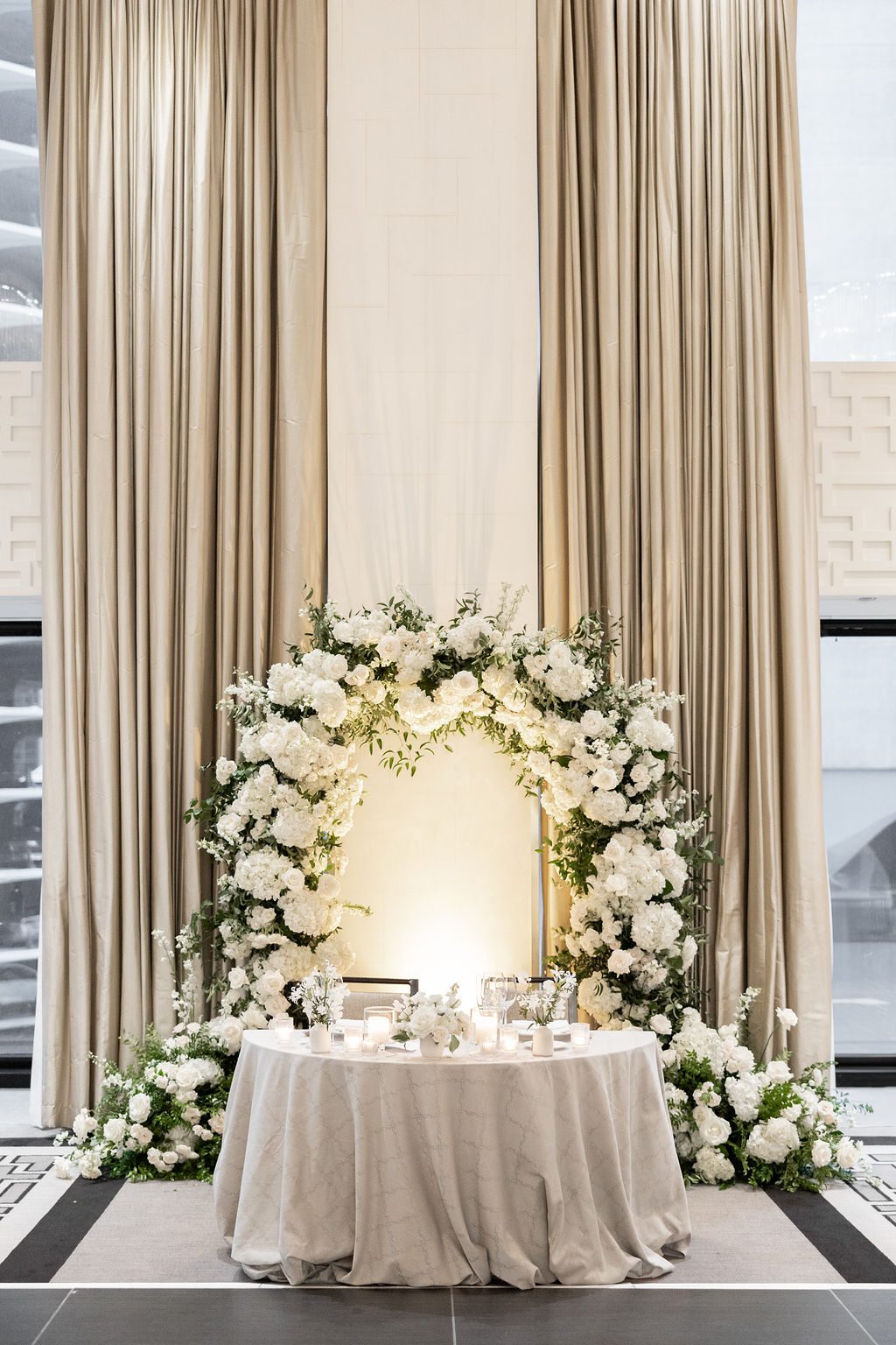 Sweetheart table at the Langham Chicago wedding