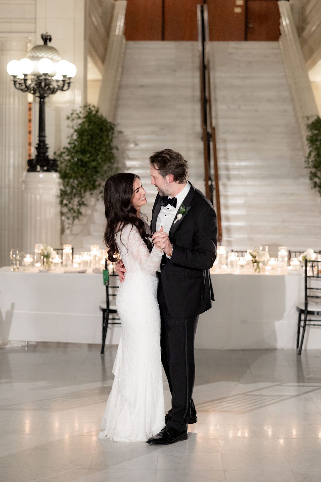 Bride and groom have first dance at The Exchange Chicago