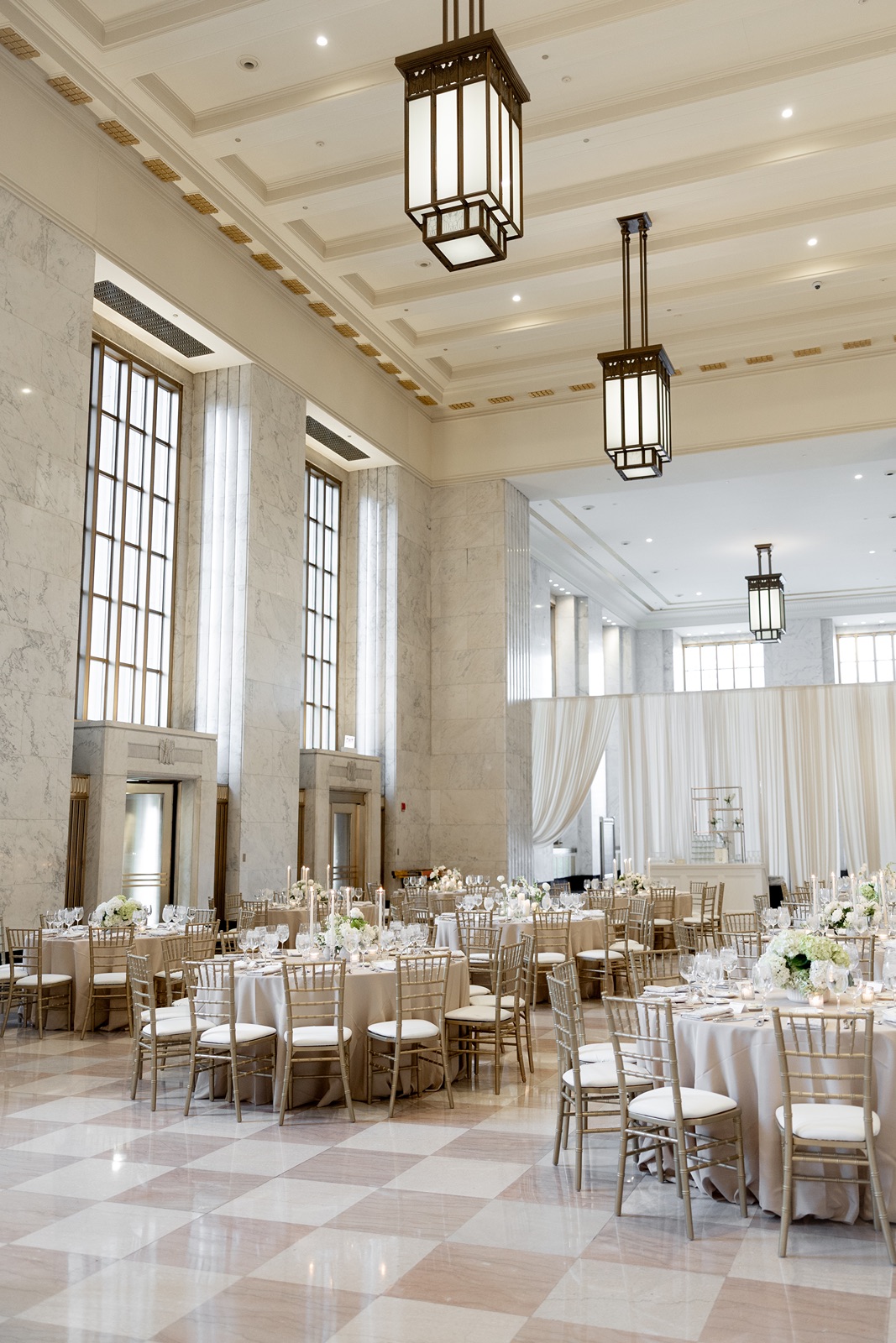 Wedding reception decor for The Old Post Office wedding