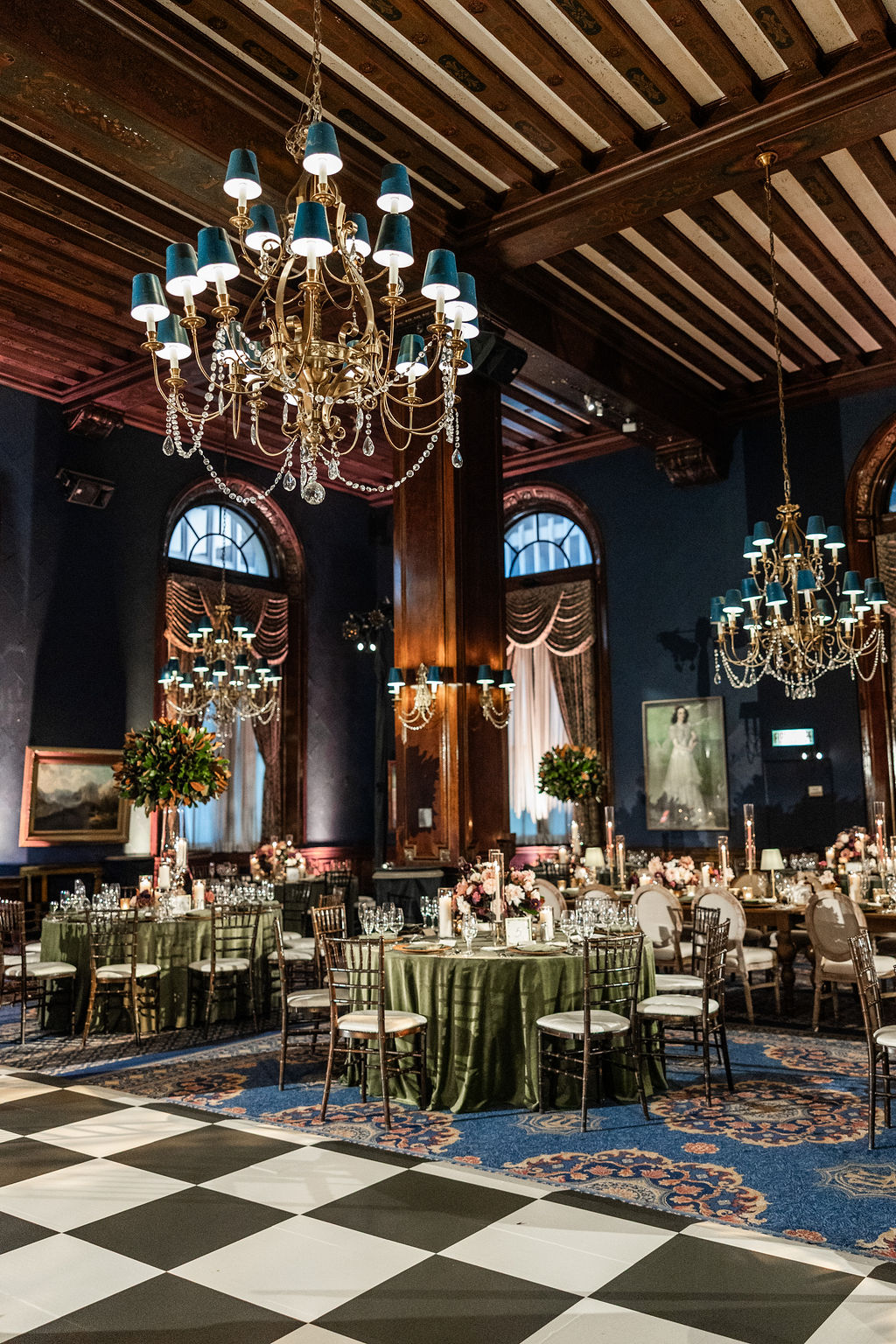 Wedding reception decor at the Union League Club wedding